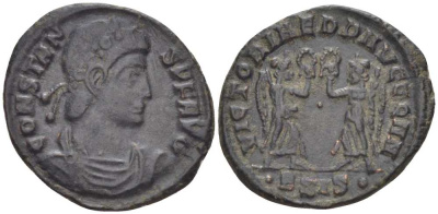 Римская Империя нуммий 347 - 348 Констант, CONSTANS PF AVG / VICTORIAE DD AVGGQ NN, Сисция, (степень редкости С2) RIC 185 биллон 1073-17-103