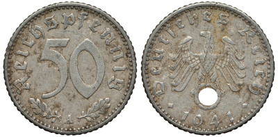 Германия 50 рейхспфеннигов 1941 A KM 96, J. 372 алюминий 413-822