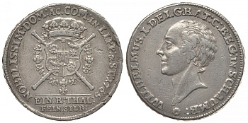 Шаумбург-Липпе 1 талер 1765 граф Вильгельм I Dav. 2764, Weinm. 50 серебро 00-809-25