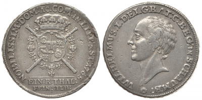 Шаумбург-Липпе 1 талер 1765 граф Вильгельм I Dav. 2764, Weinm. 50 серебро 00-809-25