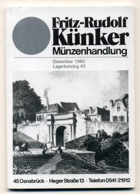 ФРИТЦ-РУДОЛЬФ КЮНКЕР КАТАЛОГ ФИКСИРОВАННЫХ ПРОДАЖ (LAGERKATALOG) 1980 ДЕКАБРЬ, № 43 00-01-01-35