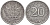 ПОЛЬША 20 ФЕНИГОВ 1918 FF. ГЕРМАНСКАЯ ОККУПАЦИЯ, ПЕРВАЯ МИРОВАЯ ВОЙНА KM 7 железо 5010-1242