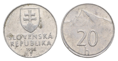 Словакия 20 геллеров 1998 KM 18 алюминий 4659-553