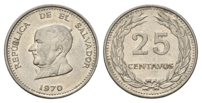 Сальвадор 25 сентаво 1970 KM 139 никель 4124-1027