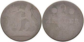 Гессен-Кассель 2 геллера ND KM 541 медь 210-1215