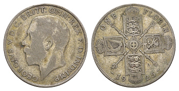 Великобритания 1 флорин = 2 шиллинга 1925 Георг V (1910-1936) KM 817a, Spink 4022 серебро 1520-1425