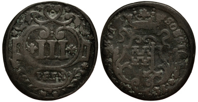 Соест 3 пфеннига 1731 KM 27 медь 413-2734