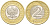 Польша 2 злотых 1995 MW KM 283 биметалл 4539-825