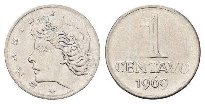 Бразилия 1 сентаво 1969 KM 575.2 нержавеющая сталь UNC 4682-437