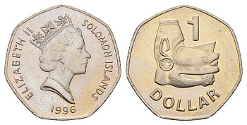 Соломоновы Острова 1 доллар 1996  KM 72 медно-никель   UNC 4680-214