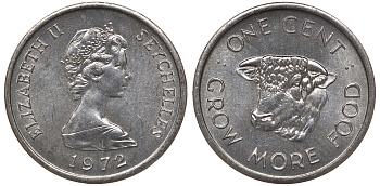 Сейшельские острова 1 цент 1977 FAO KM 30 алюминий M52-02