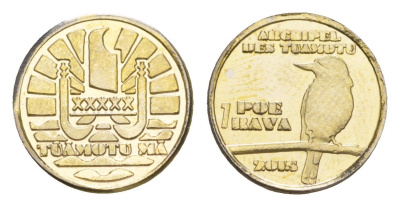 Французская Полинезия (Туамоту) 1 poe rava 2015 латунь BU 4644-1024