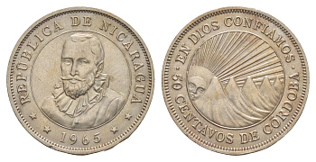 Никарагуа 50 сентаво 1965 KM 19.2 медно-никель aUNC 1528-1341