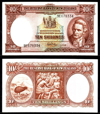 Новая Зеландия 10 шиллингов ND (1940-1967) Pick 158 d бумага 451-1193-2