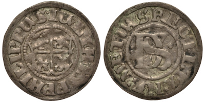 Померания, Вольгаст двойной шиллинг 1610 Филипп Юлий (1592-1625), вес 1,92 гр. Olding 131 a, Hildisch 211 серебро 1516-914