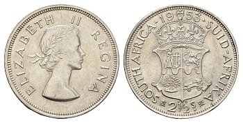ЮАР 2 1/2 шиллинга 1953 KM 51 серебро aUNC 650-734