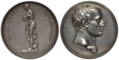 Франция медаль 1803 Наполеон Бонапарт, на посещение музея, статуя Венеры, 40 мм, 35,09 гр Slg. Julius 1184, Bramsen 280 серебро aUNC 10-015-52