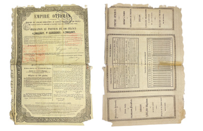 Османская Империя облигация в 400 франков 1870 бумага 49-29-1-1
