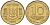 Украина 10 копеек 1992 5 ягод около К KM 1.1 a латунь 261-555