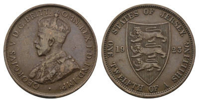 Джерси 1/12 шиллинга 1923 Георг VI (1936-1952) KM 14 бронза 4593-936
