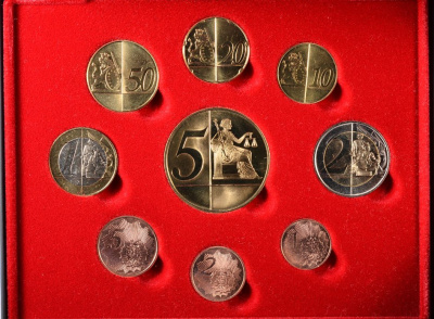 Остров Святой Елены евронабор из 9 монет (с 5 евро), Наполеон ND пробники, PROBA, в оригинальной коробке, с сертификатом    PROOF  4-3-4-07