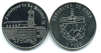 Куба 1 песо 2007 крепость Гаваны, Ла-Реаль-Фуэрса KM 880 медно-никель UNC 118-131