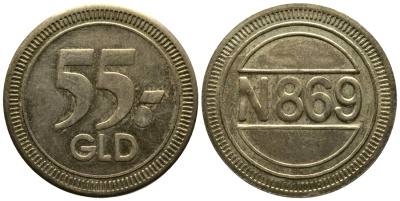 НИДЕРЛАНДЫ ЖЕТОН РЕКЛАМНЫЙ ND 55 - GLD, № 869 железо медь 93-1016