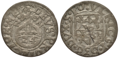 Померания, Кольберг, Камминское епископство 1/24 талера 1622 Ульрих (1618-1622), вес 0,94 гр. KM 232 серебро 1516-934