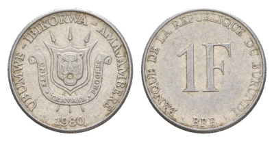 Бурунди 1 франк 1980 KM 19 алюминий 4647-1223