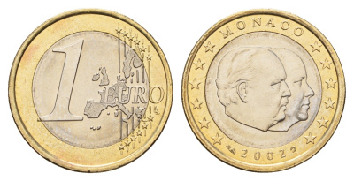 Монако 1 евро 2002 KM 173 биметалл UNC 67-1145