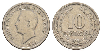 Сальвадор 10 сентаво 1921 KM 130 медно-никель 1522-533