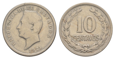 Сальвадор 10 сентаво 1921 KM 130 медно-никель 1522-533
