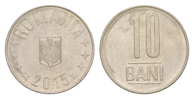 Румыния 10 бань (бани) 2015 KM 191 сталь плакированная никелем UNC 4632-1022