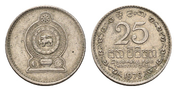 Шри-Ланка 25 центов 1978 KM 141.1 медно-никель 4674-829