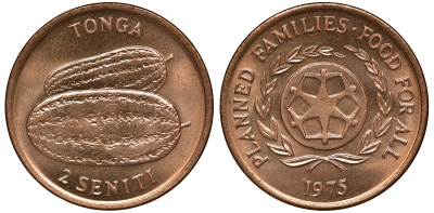 Тонга 2 сенити 1975 FAO KM 43 бронза M51-18