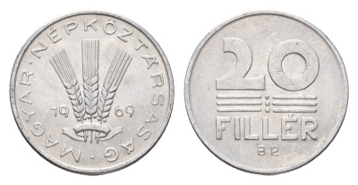 Венгрия 20 филлеров 1969 ВР KM 573 алюминий aUNC 181-1252