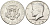 США 1/2 доллара (50 центов) 1968 D, Джон Кеннеди KM 202a серебро UNC 4178-1045
