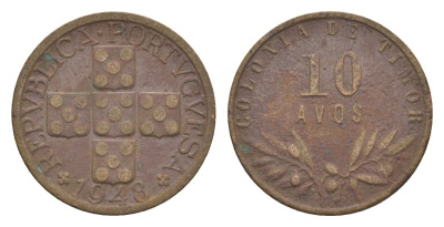 Португальский Тимор 10 аво 1948 KM 5 бронза 4630-1135