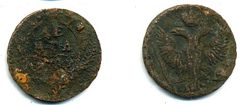 Россия деньга 1749 Елизавета (1741-1762) Биткин 359 медь 51-3757