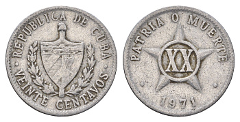 Куба 20 сентаво 1971 KM 35 алюминий 00-00