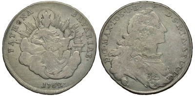 Бавария 1/2 талера 1762 Максимилиан III Иосиф (1745-1777) KM 222, Hahn 305 серебро 1517-1425