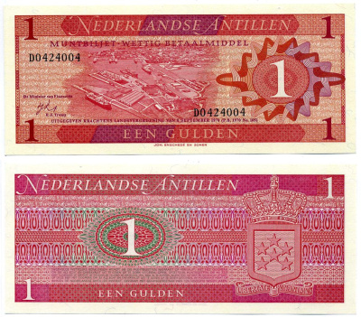 Нидерландские Антилы 1 гульден 1970 Виллемстад, Кюрасао Pick 20 а  бумага  UNC (пресс) 8603-3-3-1