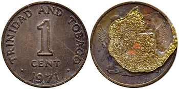 Тринидад и Тобаго 1 цент 1971 герб KM 1 бронза 4396-941