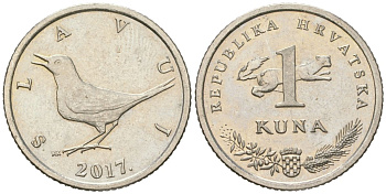Хорватия 1 куна 2017 KM 9.1 медь цинк никель 4618-338
