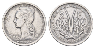 Французская Западная Африка 2 франка 1948 KM 4 алюминий 4671-133
