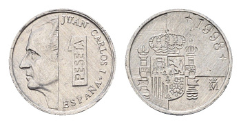 Испания 1 песета 1998 M, Хуан Карлос I (1975-2014) KM 832 алюминий 4684-1069
