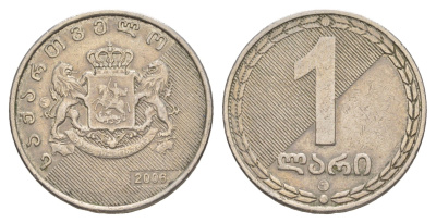 Грузия 1 лари 2006 KM 90 медно-никель 4650-447