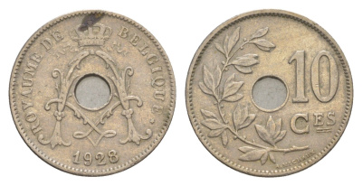 Бельгия 10 сантимов 1928 Belgique, Альберт I (1909-1934) KM 85 медно-никель 4640-1145