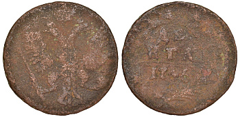 Россия 1 деньга 1746 медь 51-3852