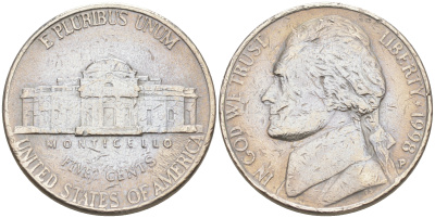 США 5 ЦЕНТОВ 1998 P ДЖЕФФЕРСОН KM A192 медно-никель 190-224